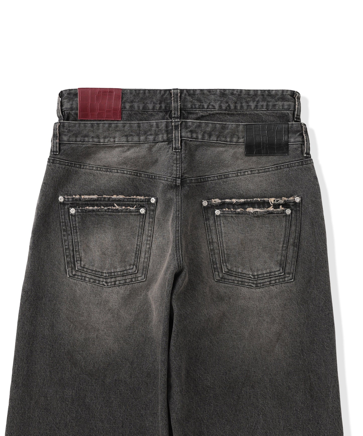 Double Belt Distressed Denim