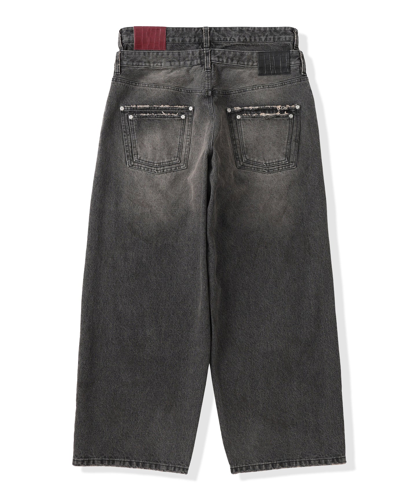Double Belt Distressed Denim