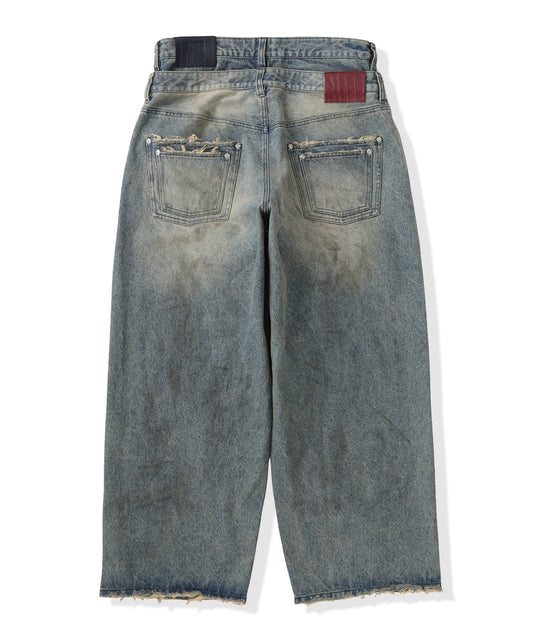 Double Belt Distressed Denim